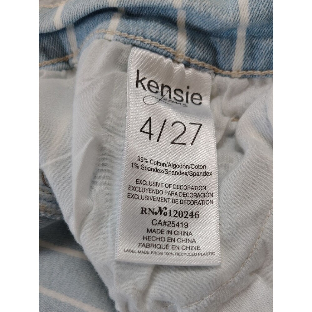 Kensie Light Blue and White Denim Striped Jean Skirt Size 4 - Picture 6 of 9